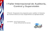 TÍTULO: Propuesta de programa para auditar el Sistema de Control Interno en las cooperativas no agropecuarias. AUTORES: Elsa Puga Rochela Jorge Zubizarreta.