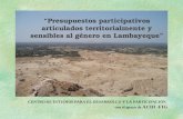 “Presupuestos participativos articulados territorialmente y sensibles al género en Lambayeque” CENTRO DE ESTUDIOS PARA EL DESARROLLO Y LA PARTICIPACIÓN.