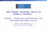UNA MIRADA REGIONAL HACIA EL TRABAJO DECENTE: Nuevas formas de conciliación con corresponsabilidad social Maria Elena Valenzuela San José. Octubre de 2009.