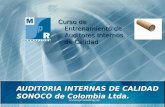 Www.mprconsulting.net AUDITORIA INTERNAS DE CALIDAD SONOCO de Colombia Ltda. Curso de Entrenamiento de Auditores Internos de Calidad.