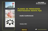 Octubre 2011 pensiones@cajamadrid.es PLANES DE PENSIONES PROTEGIDOS RENTA FIJA Audio Conferencia.