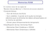 1 En nombre viene de las siglas de “Random Access Memory” o Memoria de acceso aleatorio Características: –Son de lectura escritura –Son volátiles: Cuando.