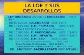 LA LOE Y SUS DESARROLLOS LEY ORGÁNICA 2/2006 de EDUCACIÓN (BOE 4/5) RD 806/2006: CALENDARIO (BOE 14/7) RD 1513/2006: E.M. PRIMARIA (BOE 8/12) DCA 126/2007.