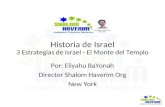 Historia de Israel 3 Estrategias de Israel - El Monte del Templo Por: Eliyahu BaYonah Director Shalom Haverim Org New York.