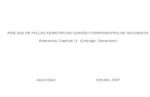 ANÁLISIS DE FALLAS ASIMÉTRICAS USANDO COMPONENTES DE SECUENCIA Referencia: Capítulo 11 (Grainger, Stevenson) Jesús BaezOctubre, 2007.