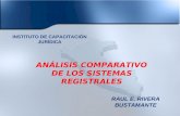 ANÁLISIS COMPARATIVO DE LOS SISTEMAS REGISTRALES RAUL E. RIVERA BUSTAMANTE INSTITUTO DE CAPACITACIÓN JURÍDICA.