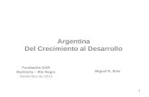 11 Argentina Del Crecimiento al Desarrollo Fundación DAR Bariloche – Río Negro Noviembre de 2014 Miguel R. Bein.
