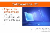 Informatica II Tipos de Interfase de un Sistema de Información Sesión Teórica No. 3 Dra. Aymara Hernández Arias Diciembre 2010.