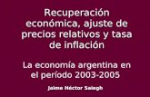 Recuperación económica, ajuste de precios relativos y tasa de inflación Recuperación económica, ajuste de precios relativos y tasa de inflación La economía.