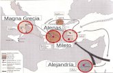 Mileto Atenas Alejandría Magna Grecia. El desarrollo de la filosofía en Grecia. Los primeros materialistas griegos.