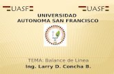 Balance de Linea TEMA: Balance de Linea Ing. Larry D. Concha B. UNIVERSIDAD AUTONOMA SAN FRANCISCO.