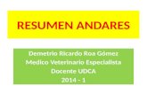 RESUMEN ANDARES Demetrio Ricardo Roa Gómez Medico Veterinario Especialista Docente UDCA 2014 - 1.