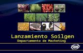 Lanzamiento Soilgen Departamento de Marketing. Descripción del producto Es un Complejo Bionutriente orgánico Enraizador, que promueve el crecimiento de.