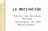 LA MOTIVACIÓN Teoría de Abraham Maslow “Jerarquía de las Necesidades”