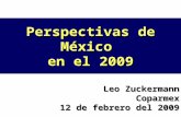 Perspectivas de México en el 2009 Leo Zuckermann Coparmex 12 de febrero del 2009.