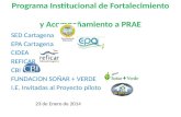 Programa Institucional de Fortalecimiento y Acompañamiento a PRAE SED Cartagena EPA Cartagena CIDEA REFICAR CBI FUNDACION SOÑAR + VERDE I.E. Invitadas