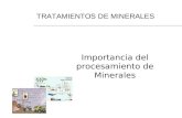 Importancia del procesamiento de Minerales TRATAMIENTOS DE MINERALES.