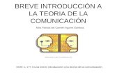 BREVE INTRODUCCIÓN A LA TEORIA DE LA COMUNICACIÓN Mtra Patricia del Carmen Aguirre Gamboa. MUC 1, 2 Y 3 una breve introducción a la teoría de la comunicación.