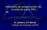 Métodos de preparación de muestras para FRX R. Lozano y J.P. Bernal Instituto de Geología, UNAM.