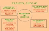 FRANCO, AÑOS 60 APARIENCIA DE LIBERTAD LEY ORGÁNICA DEL ESTADO (1966) PRESIDENTE DEL GOBIERNO LEY DE PRENSA (1966) NO CENSURA ANTES DE LA PUBLICACIÓN.