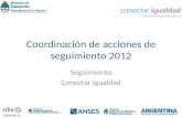 Coordinación de acciones de seguimiento 2012 Seguimiento Conectar Igualdad.