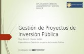 Gestión de Proyectos de Inversión Pública Mag. Daniel E. Cáceda Guillén Especialista en Gestión de proyectos de Inversión Pública Investigador del: DIPLOMADO.