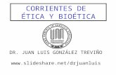 CORRIENTES DE ÉTICA Y BIOÉTICA DR. JUAN LUIS GONZÁLEZ TREVIÑO .