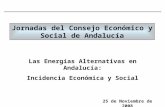 Jornadas del Consejo Económico y Social de Andalucía 25 de Noviembre de 2008 Las Energías Alternativas en Andalucía: Incidencia Económica y Social.