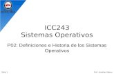 ICC243 Sistemas Operativos P02: Definiciones e Historia de los Sistemas Operativos Prof. Jonathan MakucSlide: 1.