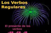 1 El presente de los verbos –AR, -ER, -IR Los Verbos Regulares.