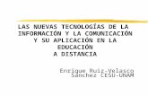 LAS NUEVAS TECNOLOGÍAS DE LA INFORMACIÓN Y LA COMUNICACIÓN Y SU APLICACIÓN EN LA EDUCACIÓN A DISTANCIA Enrique Ruiz-Velasco Sánchez CESU-UNAM.