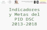 Indicadores y Metas del PID DSC 2013-2018. Eficiencia Terminal Línea Base 2012Meta 2018 ISC 59%ISC 62% LINF 63%IINF 50% ITIC 0%ITIC 50%
