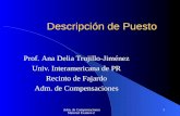 Adm. de Compensaciones Material Examen 2 1 Descripción de Puesto Prof. Ana Delia Trujillo-Jiménez Univ. Interamericana de PR Recinto de Fajardo Adm. de.