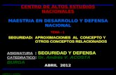 ANDRES V. ACOSTA BURGA CENTRO DE ALTOS ESTUDIOS NACIONALES MAESTRIA EN DESARROLLO Y DEFENSA NACIONAL ABRIL 2012 ASIGNATURA : SEGURIDAD Y DEFENSA CATEDRATICO.