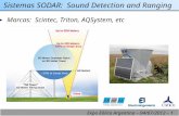 Marcas: Scintec, Triton, AQSystem, etc Expo Eólica Argentina – 04/07/2012 – 1 Sistemas SODAR: Sound Detection and Ranging.