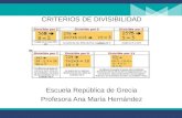 CRITERIOS DE DIVISIBILIDAD Escuela República de Grecia Profesora Ana María Hernández.