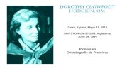 Cairo, Egipto, Mayo 12, 1910 SHIPSTON-ON-STOUR, Inglaterra, Julio 29, 1994 Pionera en Cristalografía de Proteínas.