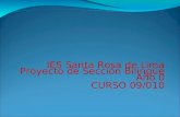 IES Santa Rosa de Lima Proyecto de Sección Bilingüe Año 0 CURSO 09/010.