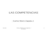 5/7/2015Teoría y Métodos de la Ingeniería de Software 1 LAS COMPETENCIAS Carlos Mario Zapata J.