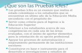 ¿Que son las Pruebas Icfes? Las pruebas Icfes es un examen que realiza el estado colombiano a los estudiantes que se encuentran en último año de la Educación.