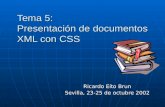 Tema 5: Presentación de documentos XML con CSS Ricardo Eíto Brun Sevilla, 23-25 de octubre 2002.