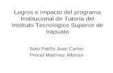 Logros e impacto del programa Institucional de Tutoría del Instituto Tecnológico Superior de Irapuato Soto Patiño Juan Carlos Procel Martínez Alfonso.