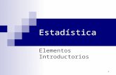 1 Estadística Elementos Introductorios. 2 Definición La Estadística es la tecnología de la Sistematización, recogida, ordenación y presentación de los.