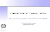 Máster en Comercio Electrónico 1 COMERCIO ELECTRÓNICO MÓVIL Dpto. de Ingeniería Telemática - Universidad Carlos III de Madrid Mª Celeste Campo Vázquez.