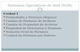 Sistemas Operativos de Red (SOR) Unidad I Propiedades y Permisos (Repaso) Cambio de Permisos de Archivos Cambio de Propiedad de Archivos Propiedad de Directorios.