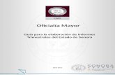 Oficialía Mayor Guía para la elaboración de Informes Trimestrales del Estado de Sonora Abril 2015.