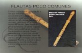 FLAUTAS POCO COMUNES Existen variedades de la flauta a las que estamos poco acostumbrados. Algunas son variantes regionales, que se utilizan en la música.