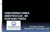Enrique Anaya Residente Anestesia CES. Introducción  Ca de esófago es la sexta causa de muertes relacionadas con el cáncer en todo el mundo.  Los avances.