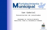 PROGRAMA DE FORTALECIMIENTO MUNICIPAL PARA EL DESARROLLO HUMANO San Gabriel Presentación de resultados.