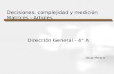 Decisiones: complejidad y medición Matrices - Arboles Dirección General - 4° A Oscar Moreno.